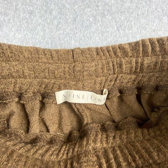 A Fine Line Jogger Pants Womens 24x31 Brown Elastic Waist Drawstring Lounge New - Picture 10 of 15